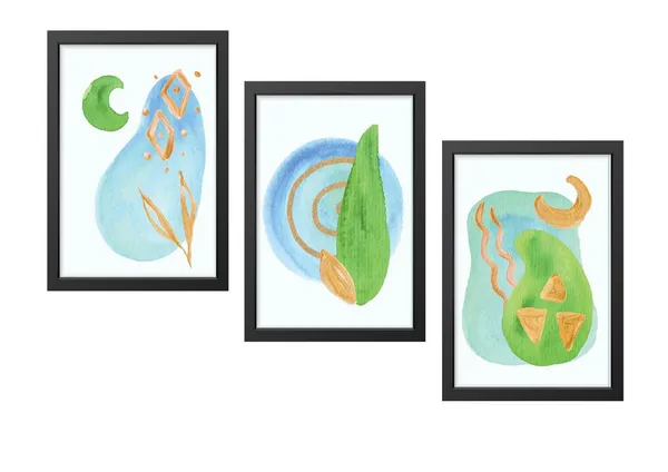 Black__Abstract_Hd_Print_Painting_Set_Of_3_With_Frame_|_For_Home,_Living_Room_Gallery_&_Office,_Black_Frame,_Size_-_13.50_X_19.50_Inch,_Sf441