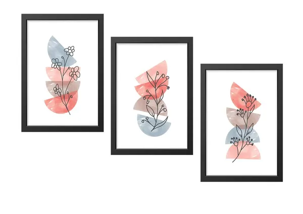 Black__Abstract_Hd_Print_Painting_Set_Of_3_With_Frame_|_For_Home,_Living_Room_Gallery_&_Office,_Black_Frame,_Size_-_13.50_X_19.50_Inch,_Sf442
