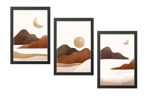 Black__Abstract_Hd_Print_Painting_Set_Of_3_With_Frame_|_For_Home,_Living_Room_Gallery_&_Office,_Black_Frame,_Size_-_13.50_X_19.50_Inch,_Sf443