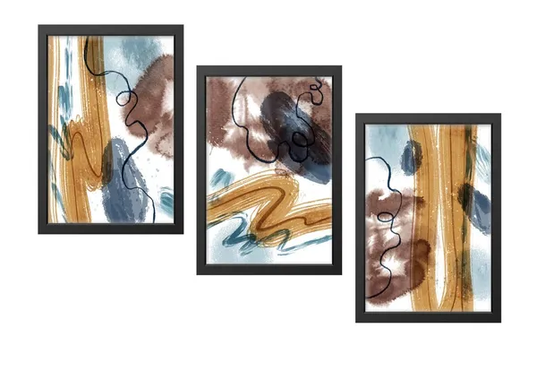 Black__Abstract_Hd_Print_Painting_Set_Of_3_With_Frame_|_For_Home,_Living_Room_Gallery_&_Office,_Black_Frame,_Size_-_13.50_X_19.50_Inch,_Sf455