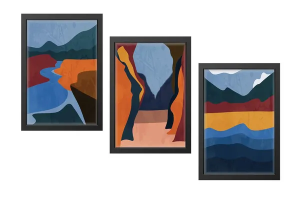 Black__Abstract_Hd_Print_Painting_Set_Of_3_With_Frame_|_For_Home,_Living_Room_Gallery_&_Office,_Black_Frame,_Size_-_13.50_X_19.50_Inch,_Sf458