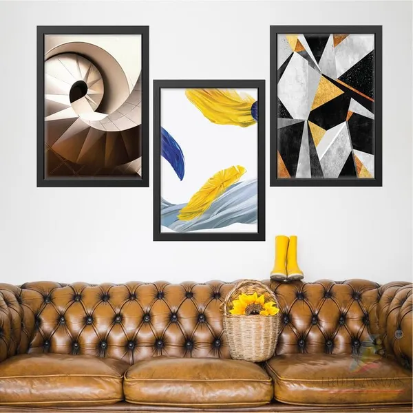 Black__Abstract_Hd_Print_Painting_Set_Of_3_With_Frame_|_For_Home,_Living_Room_Gallery_&_Office,_Black_Frame,_Size_-_13.50_X_19.50_Inch,_Sf466