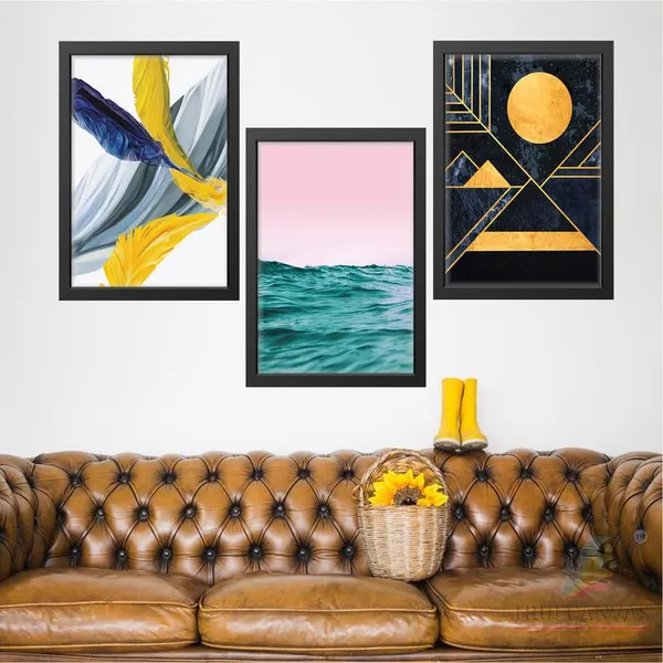 Black__Abstract_Hd_Print_Painting_Set_Of_3_With_Frame_|_For_Home,_Living_Room_Gallery_&_Office,_Black_Frame,_Size_-_13.50_X_19.50_Inch,_Sf467