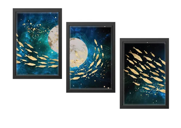 Black__Abstract_Hd_Print_Painting_Set_Of_3_With_Frame_|_For_Home,_Living_Room_Gallery_&_Office,_Black_Frame,_Size_-_13.50_X_19.50_Inch,_Sf472