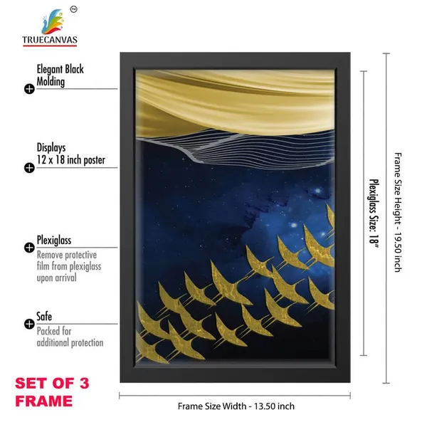 Black__Abstract_Hd_Print_Painting_Set_Of_3_With_Frame_|_For_Home,_Living_Room_Gallery_&_Office,_Black_Frame,_Size_-_13.50_X_19.50_Inch,_Sf474