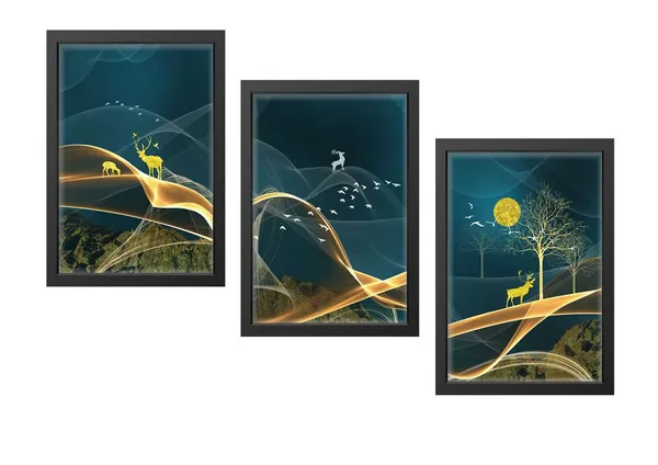 Black__Abstract_Hd_Print_Painting_Set_Of_3_With_Frame_|_For_Home,_Living_Room_Gallery_&_Office,_Black_Frame,_Size_-_13.50_X_19.50_Inch,_Sf478