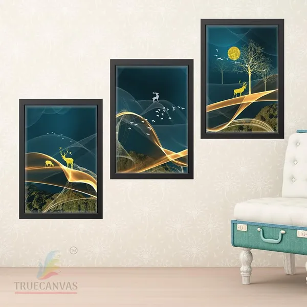Black__Abstract_Hd_Print_Painting_Set_Of_3_With_Frame_|_For_Home,_Living_Room_Gallery_&_Office,_Black_Frame,_Size_-_13.50_X_19.50_Inch,_Sf478