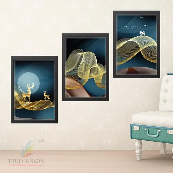 Black__Abstract_Hd_Print_Painting_Set_Of_3_With_Frame_|_For_Home,_Living_Room_Gallery_&_Office,_Black_Frame,_Size_-_13.50_X_19.50_Inch,_Sf481