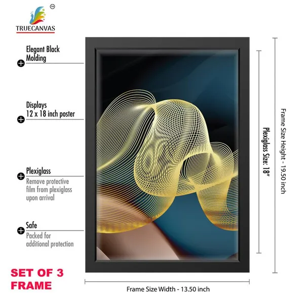 Black__Abstract_Hd_Print_Painting_Set_Of_3_With_Frame_|_For_Home,_Living_Room_Gallery_&_Office,_Black_Frame,_Size_-_13.50_X_19.50_Inch,_Sf481