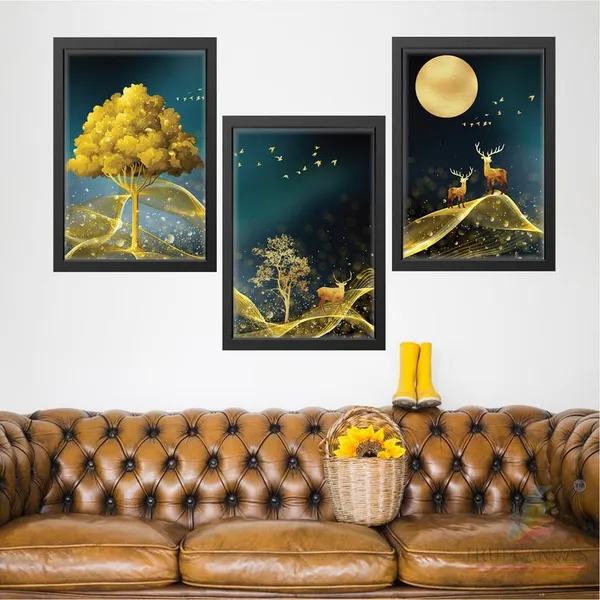 Black__Abstract_Hd_Print_Painting_Set_Of_3_With_Frame_|_For_Home,_Living_Room_Gallery_&_Office,_Black_Frame,_Size_-_13.50_X_19.50_Inch,_Sf482