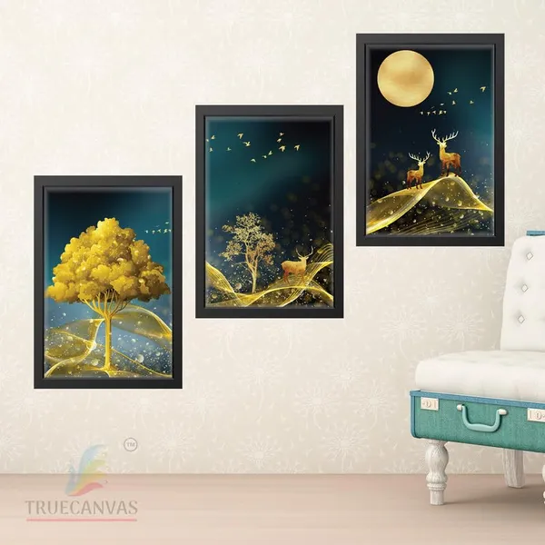 Black__Abstract_Hd_Print_Painting_Set_Of_3_With_Frame_|_For_Home,_Living_Room_Gallery_&_Office,_Black_Frame,_Size_-_13.50_X_19.50_Inch,_Sf482