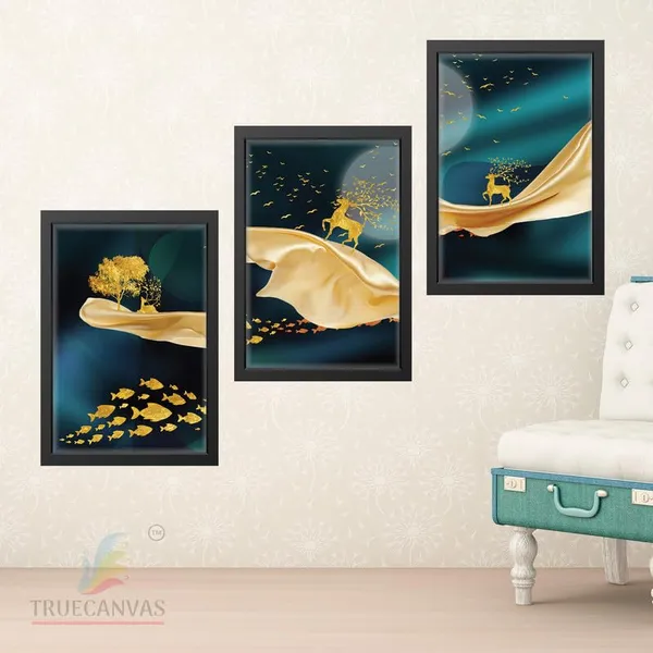 Black__Abstract_Hd_Print_Painting_Set_Of_3_With_Frame_|_For_Home,_Living_Room_Gallery_&_Office,_Black_Frame,_Size_-_13.50_X_19.50_Inch,_Sf483