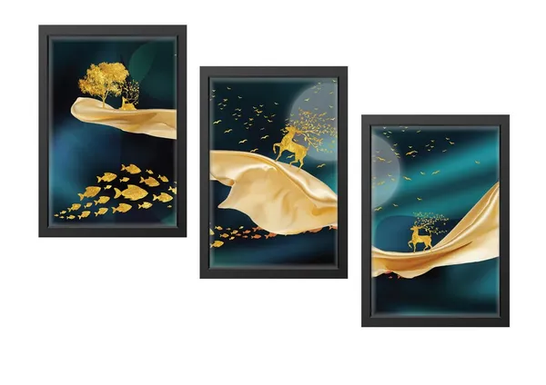Black__Abstract_Hd_Print_Painting_Set_Of_3_With_Frame_|_For_Home,_Living_Room_Gallery_&_Office,_Black_Frame,_Size_-_13.50_X_19.50_Inch,_Sf483