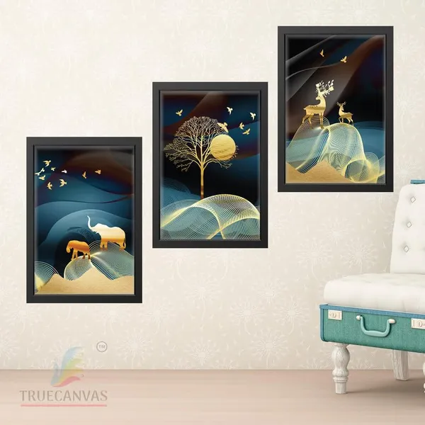 Black__Abstract_Hd_Print_Painting_Set_Of_3_With_Frame_|_For_Home,_Living_Room_Gallery_&_Office,_Black_Frame,_Size_-_13.50_X_19.50_Inch,_Sf486