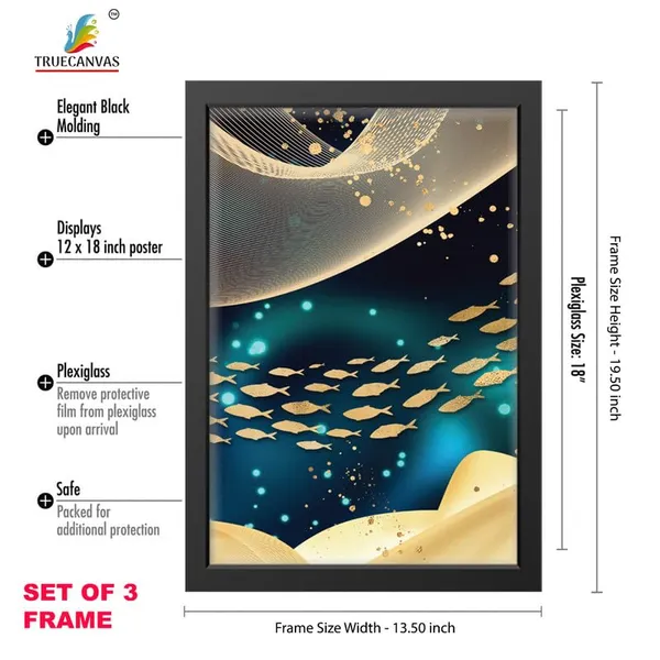 Black__Abstract_Hd_Print_Painting_Set_Of_3_With_Frame_|_For_Home,_Living_Room_Gallery_&_Office,_Black_Frame,_Size_-_13.50_X_19.50_Inch,_Sf487