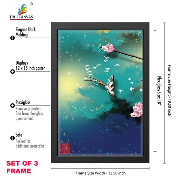 Black__Abstract_Hd_Print_Painting_Set_Of_3_With_Frame_|_For_Home,_Living_Room_Gallery_&_Office,_Black_Frame,_Size_-_13.50_X_19.50_Inch,_Sf489