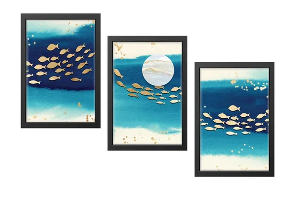 Black__Abstract_Hd_Print_Painting_Set_Of_3_With_Frame_|_For_Home,_Living_Room_Gallery_&_Office,_Black_Frame,_Size_-_13.50_X_19.50_Inch,_Sf490