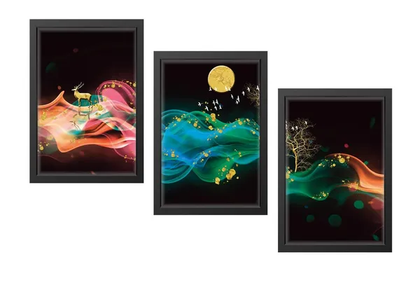 Black__Abstract_Hd_Print_Painting_Set_Of_3_With_Frame_|_For_Home,_Living_Room_Gallery_&_Office,_Black_Frame,_Size_-_13.50_X_19.50_Inch,_Sf491