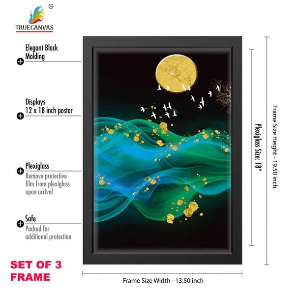 Black__Abstract_Hd_Print_Painting_Set_Of_3_With_Frame_|_For_Home,_Living_Room_Gallery_&_Office,_Black_Frame,_Size_-_13.50_X_19.50_Inch,_Sf491