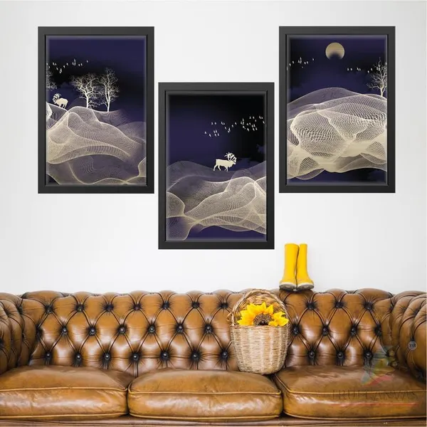 Black__Abstract_Hd_Print_Painting_Set_Of_3_With_Frame_|_For_Home,_Living_Room_Gallery_&_Office,_Black_Frame,_Size_-_13.50_X_19.50_Inch,_Sf492