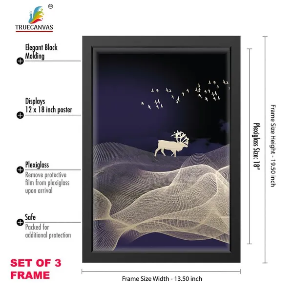 Black__Abstract_Hd_Print_Painting_Set_Of_3_With_Frame_|_For_Home,_Living_Room_Gallery_&_Office,_Black_Frame,_Size_-_13.50_X_19.50_Inch,_Sf492