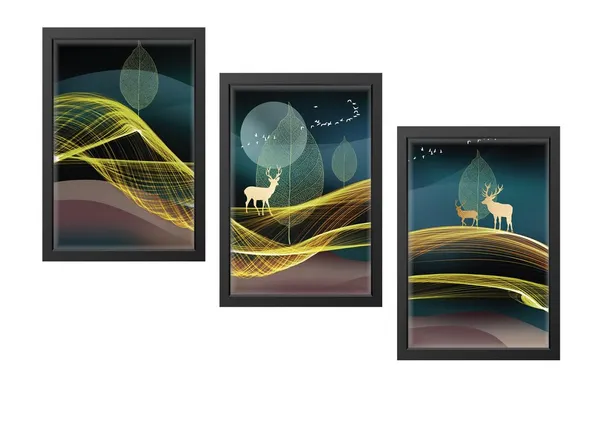 Black__Abstract_Hd_Print_Painting_Set_Of_3_With_Frame_|_For_Home,_Living_Room_Gallery_&_Office,_Black_Frame,_Size_-_13.50_X_19.50_Inch,_Sf493