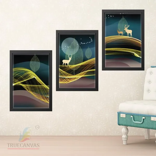 Black__Abstract_Hd_Print_Painting_Set_Of_3_With_Frame_|_For_Home,_Living_Room_Gallery_&_Office,_Black_Frame,_Size_-_13.50_X_19.50_Inch,_Sf493
