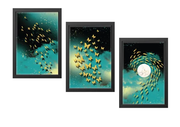 Black__Abstract_Hd_Print_Painting_Set_Of_3_With_Frame_|_For_Home,_Living_Room_Gallery_&_Office,_Black_Frame,_Size_-_13.50_X_19.50_Inch,_Sf496