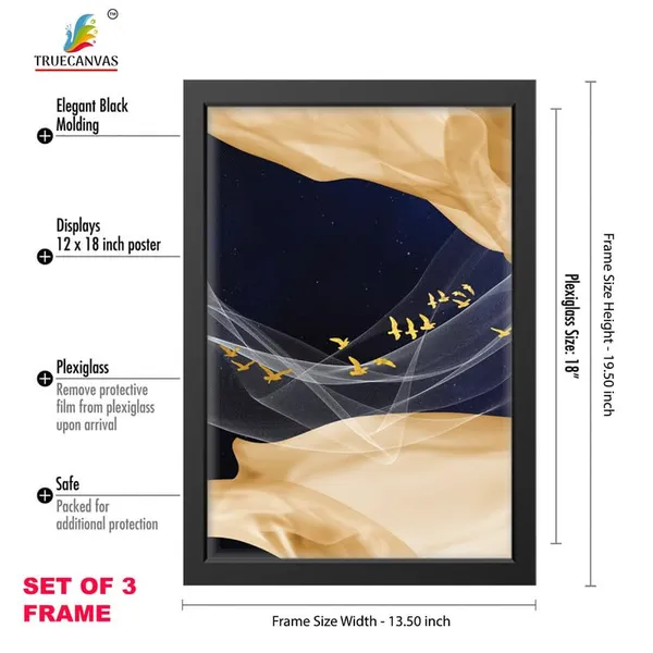 Black__Abstract_Hd_Print_Painting_Set_Of_3_With_Frame_|_For_Home,_Living_Room_Gallery_&_Office,_Black_Frame,_Size_-_13.50_X_19.50_Inch,_Sf501