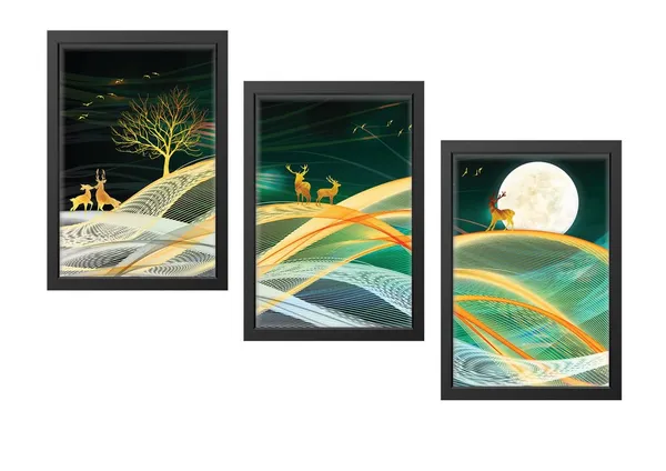 Black__Abstract_Hd_Print_Painting_Set_Of_3_With_Frame_|_For_Home,_Living_Room_Gallery_&_Office,_Black_Frame,_Size_-_13.50_X_19.50_Inch,_Sf504