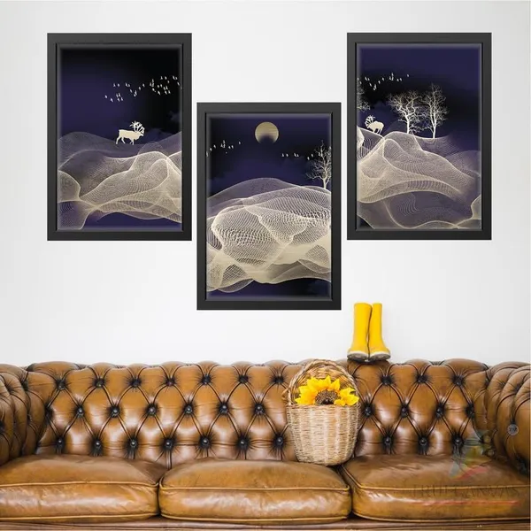 Black__Abstract_Hd_Print_Painting_Set_Of_3_With_Frame_|_For_Home,_Living_Room_Gallery_&_Office,_Black_Frame,_Size_-_13.50_X_19.50_Inch,_Sf505