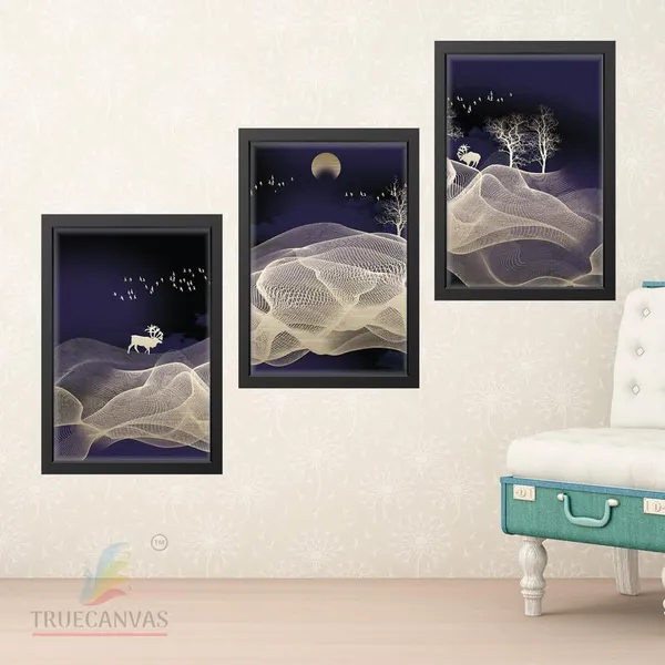 Black__Abstract_Hd_Print_Painting_Set_Of_3_With_Frame_|_For_Home,_Living_Room_Gallery_&_Office,_Black_Frame,_Size_-_13.50_X_19.50_Inch,_Sf505