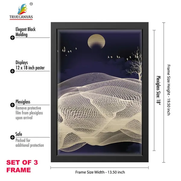 Black__Abstract_Hd_Print_Painting_Set_Of_3_With_Frame_|_For_Home,_Living_Room_Gallery_&_Office,_Black_Frame,_Size_-_13.50_X_19.50_Inch,_Sf505