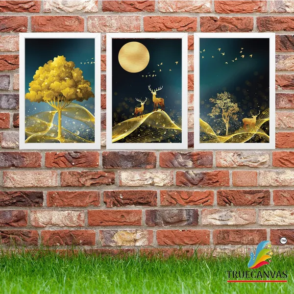 White__Abstract_Hd_Print_Painting_Set_Of_3_With_Frame_|_For_Home,_Living_Room_Gallery_&_Office,_White,_Size_-_13.50_X_19.50_Inch,_Sf007