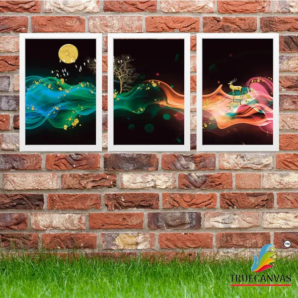 White__Abstract_Hd_Print_Painting_Set_Of_3_With_Frame_|_For_Home,_Living_Room_Gallery_&_Office,_White,_Size_-_13.50_X_19.50_Inch,_Sf016
