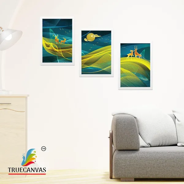 White__Abstract_Hd_Print_Painting_Set_Of_3_With_Frame_|_For_Home,_Living_Room_Gallery_&_Office,_White,_Size_-_13.50_X_19.50_Inch,_Sf025
