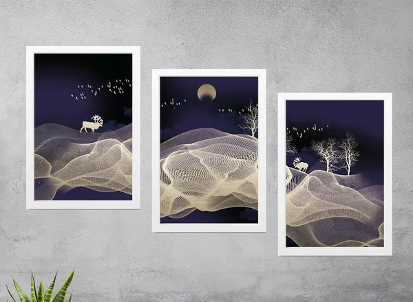 White__Abstract_Hd_Print_Painting_Set_Of_3_With_Frame_|_For_Home,_Living_Room_Gallery_&_Office,_White,_Size_-_13.50_X_19.50_Inch,_Sf027
