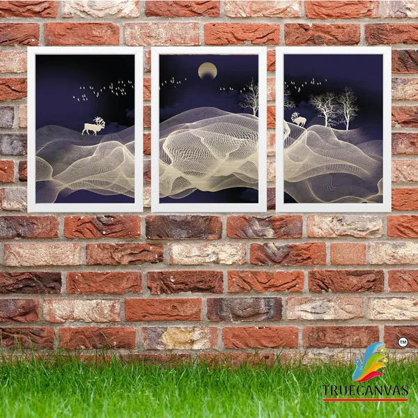 White__Abstract_Hd_Print_Painting_Set_Of_3_With_Frame_|_For_Home,_Living_Room_Gallery_&_Office,_White,_Size_-_13.50_X_19.50_Inch,_Sf027