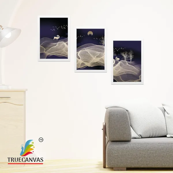 White__Abstract_Hd_Print_Painting_Set_Of_3_With_Frame_|_For_Home,_Living_Room_Gallery_&_Office,_White,_Size_-_13.50_X_19.50_Inch,_Sf027
