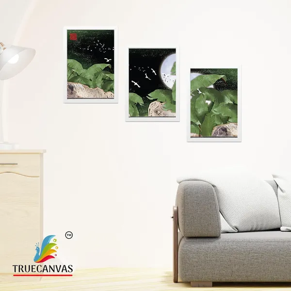 White__Abstract_Hd_Print_Painting_Set_Of_3_With_Frame_|_For_Home,_Living_Room_Gallery_&_Office,_White,_Size_-_13.50_X_19.50_Inch,_Sf029