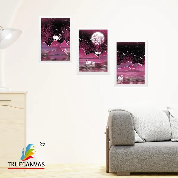 White__Abstract_Hd_Print_Painting_Set_Of_3_With_Frame_|_For_Home,_Living_Room_Gallery_&_Office,_White,_Size_-_13.50_X_19.50_Inch,_Sf034