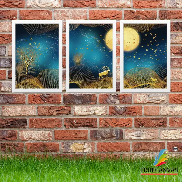 White__Abstract_Hd_Print_Painting_Set_Of_3_With_Frame_|_For_Home,_Living_Room_Gallery_&_Office,_White,_Size_-_13.50_X_19.50_Inch,_Sf040
