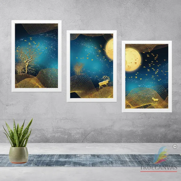 White__Abstract_Hd_Print_Painting_Set_Of_3_With_Frame_|_For_Home,_Living_Room_Gallery_&_Office,_White,_Size_-_13.50_X_19.50_Inch,_Sf040