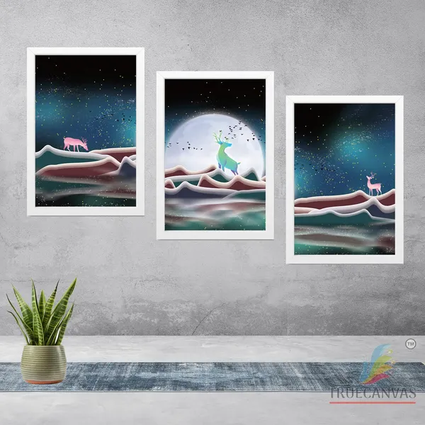 White__Abstract_Hd_Print_Painting_Set_Of_3_With_Frame_|_For_Home,_Living_Room_Gallery_&_Office,_White,_Size_-_13.50_X_19.50_Inch,_Sf042
