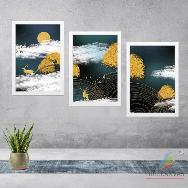 White__Abstract_Hd_Print_Painting_Set_Of_3_With_Frame_|_For_Home,_Living_Room_Gallery_&_Office,_White,_Size_-_13.50_X_19.50_Inch,_Sf045