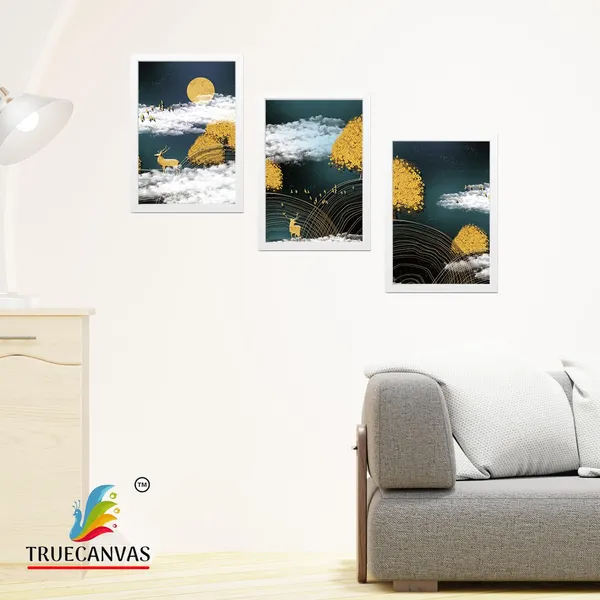 White__Abstract_Hd_Print_Painting_Set_Of_3_With_Frame_|_For_Home,_Living_Room_Gallery_&_Office,_White,_Size_-_13.50_X_19.50_Inch,_Sf045