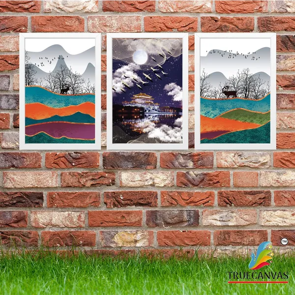 White__Abstract_Hd_Print_Painting_Set_Of_3_With_Frame_|_For_Home,_Living_Room_Gallery_&_Office,_White,_Size_-_13.50_X_19.50_Inch,_Sf048