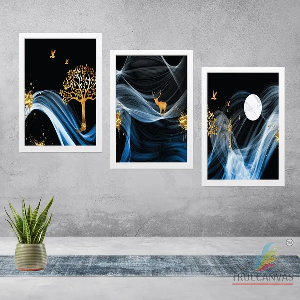 White__Abstract_Hd_Print_Painting_Set_Of_3_With_Frame_|_For_Home,_Living_Room_Gallery_&_Office,_White,_Size_-_13.50_X_19.50_Inch,_Sf057