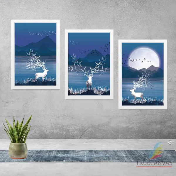 White__Abstract_Hd_Print_Painting_Set_Of_3_With_Frame_|_For_Home,_Living_Room_Gallery_&_Office,_White,_Size_-_13.50_X_19.50_Inch,_Sf061