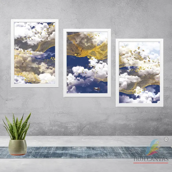 White__Abstract_Hd_Print_Painting_Set_Of_3_With_Frame_|_For_Home,_Living_Room_Gallery_&_Office,_White,_Size_-_13.50_X_19.50_Inch,_Sf071